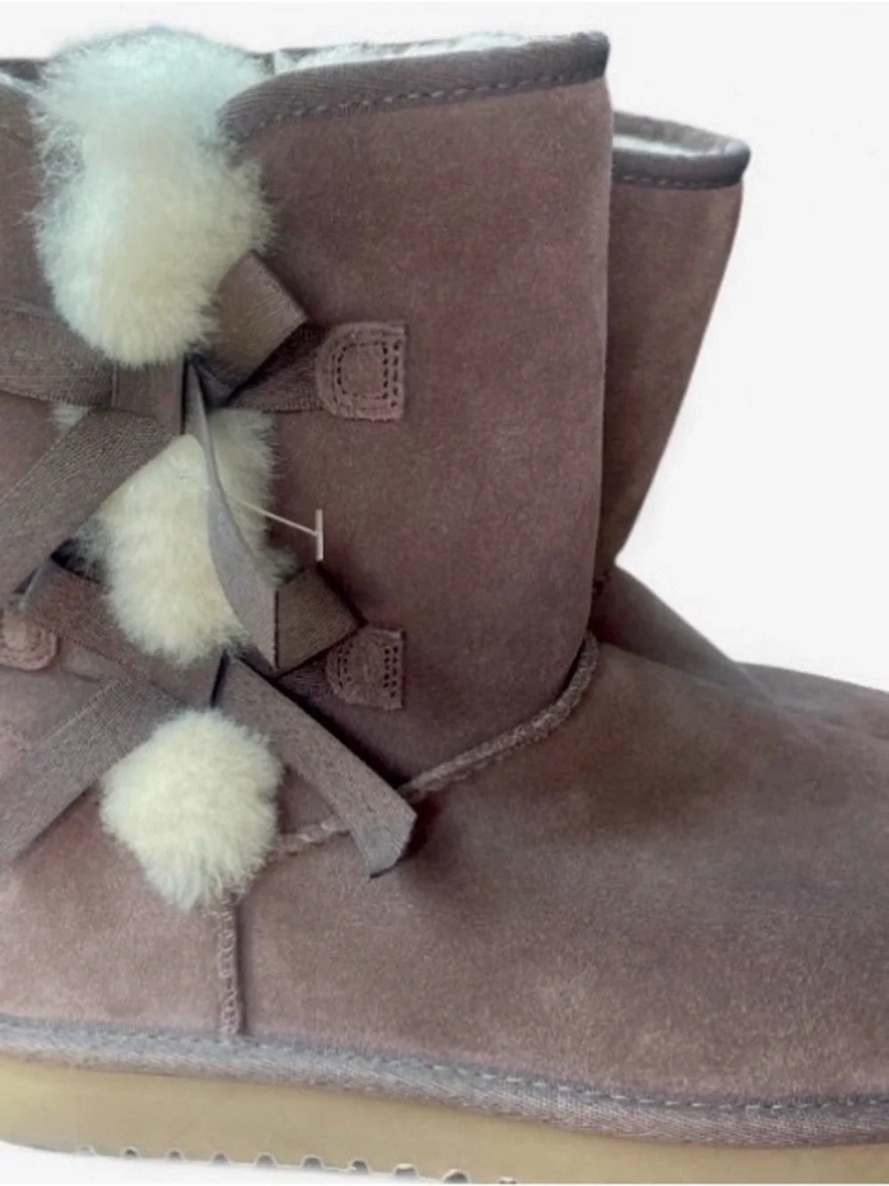 Koolaburra by UGG Victoria Short Suede Bow Boots – Women’s Size 9, Taupe